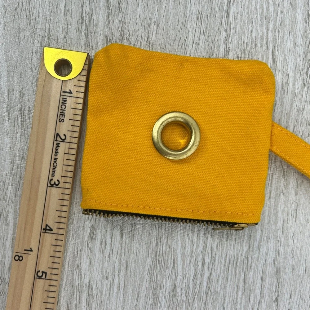 Found My Animal Yellow Canvas Dog Poop Bag Dispenser Pouch Keychain‎ New